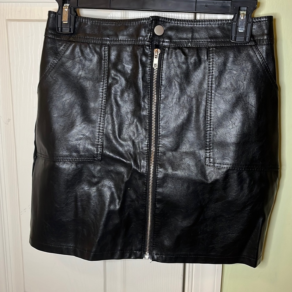 Shein Small Black Leather Skirt